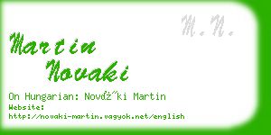 martin novaki business card